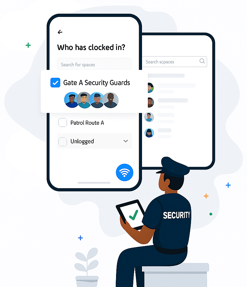 Security Attendance Illustration